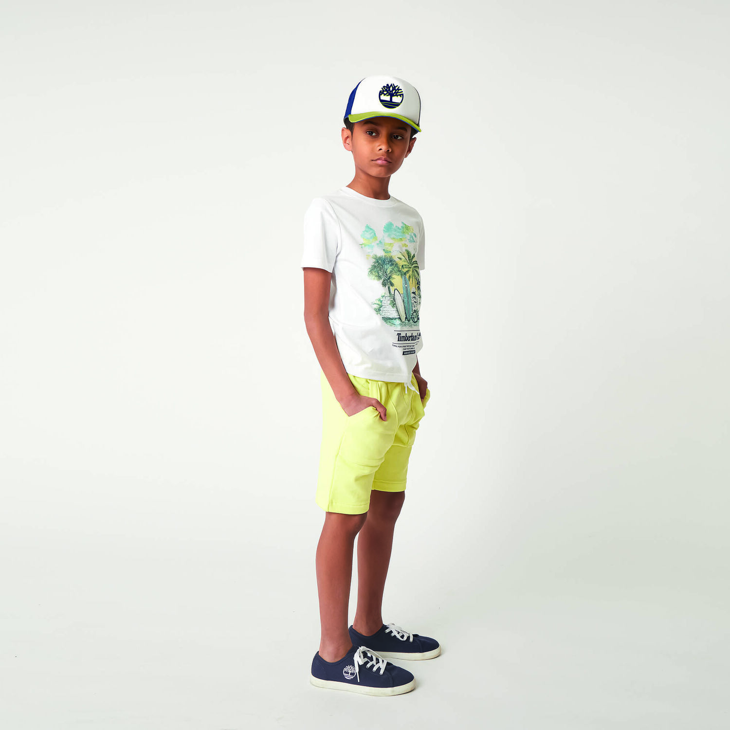 Boys Yellow Logo Shorts, 3, hi-res image number null