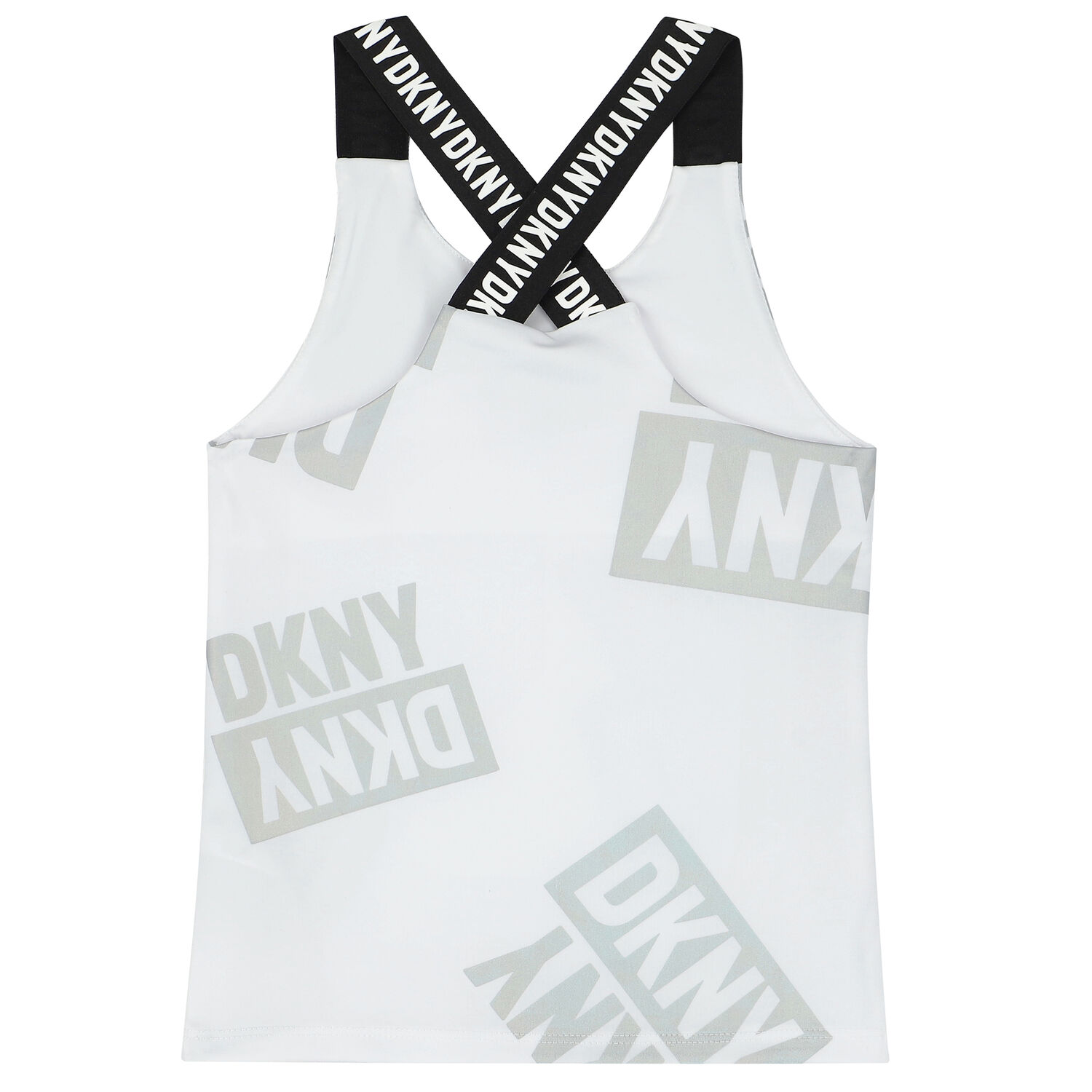 توب بالشعار باللون الأبيض للبنات, 1, hi-res