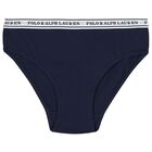 Girls White, Navy Blue & Red Bikini Brief ( 5-Pack ), 2, hi-res