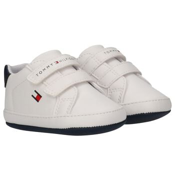 Baby Boys White Logo Pre Walker Shoes