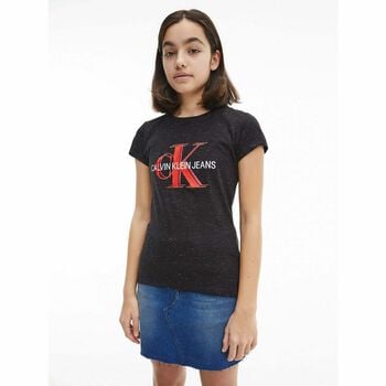 تيشيرت بالشعار باللون الاسود للبنات