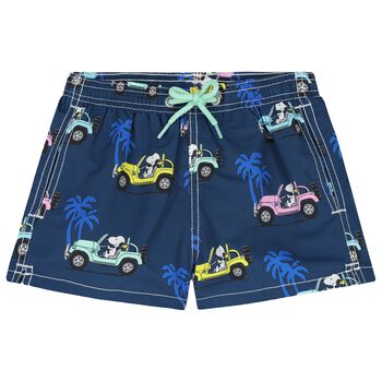 Boys Navy Blue Snoopy Swim Shorts