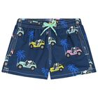 Boys Navy Blue Snoopy Swim Shorts, 1, hi-res