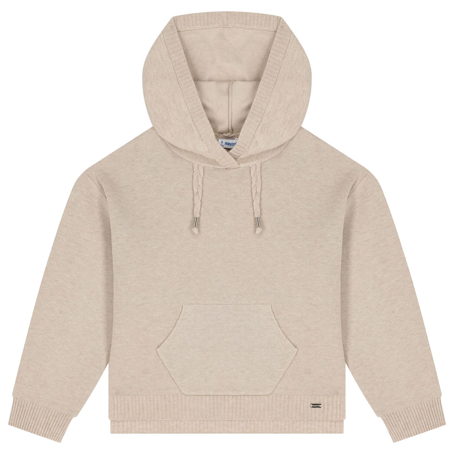 Girls Beige Knitted Trousers Set, 1, hi-res