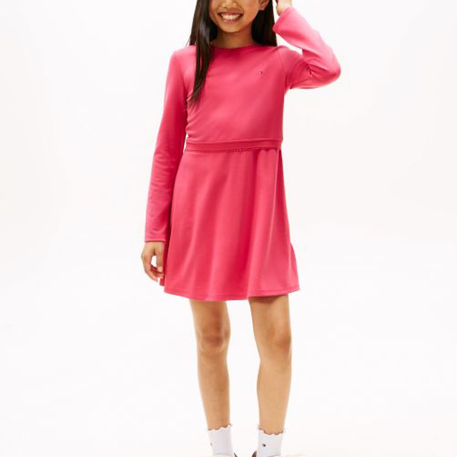Girls Pink Logo Dress, 2, hi-res