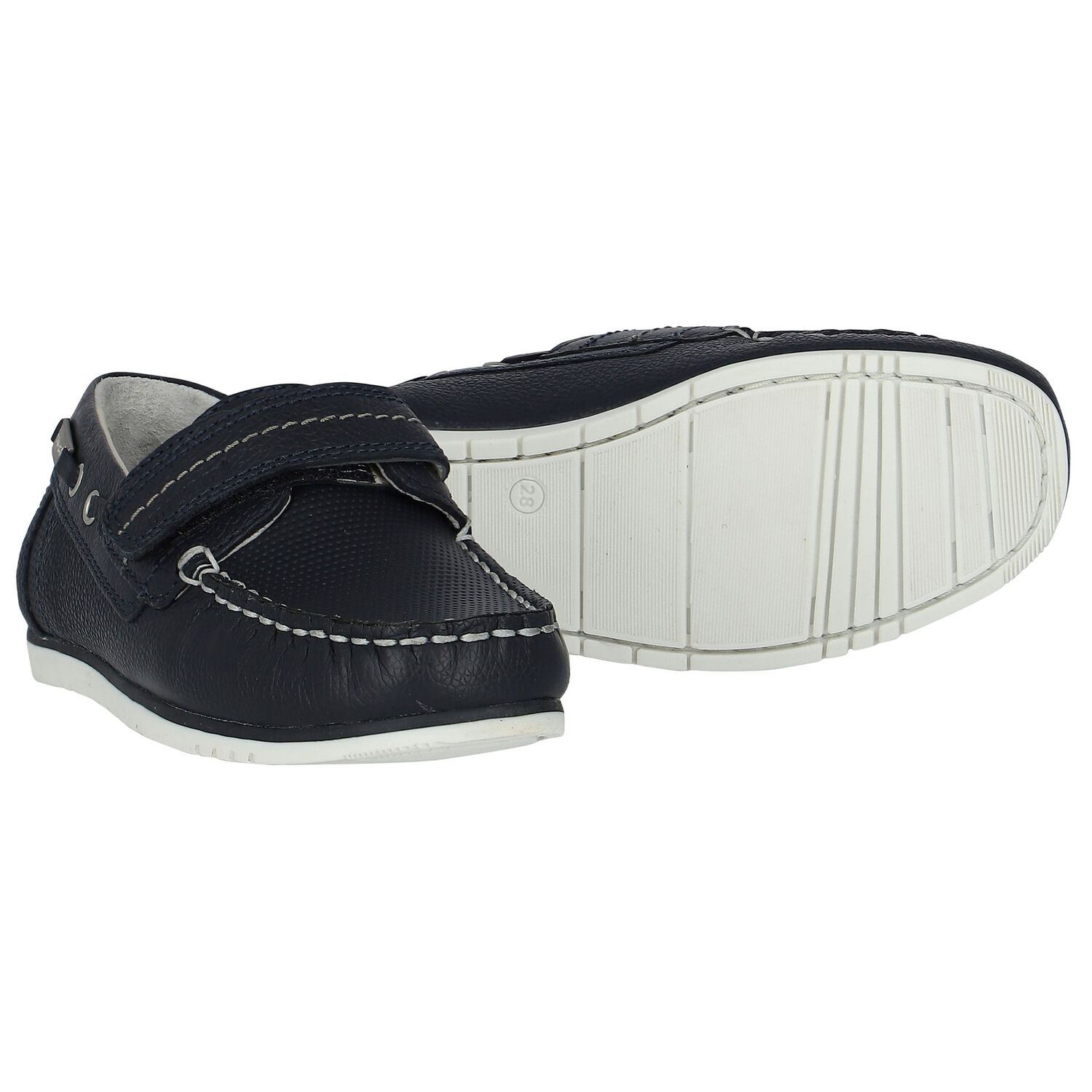 Boys Navy Blue Leather Shoes, 1, hi-res image number null