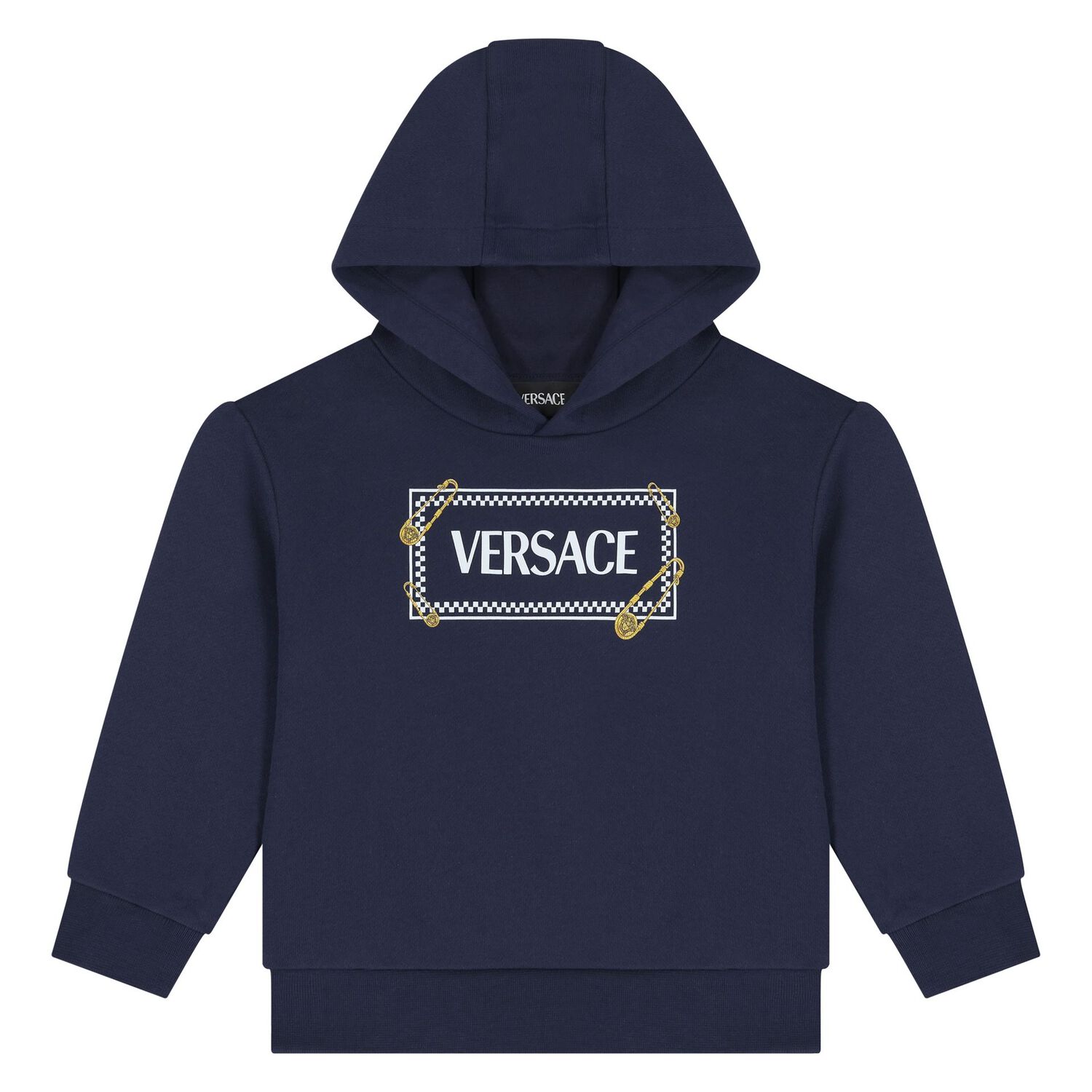 Younger Boys Navy Blue Logo Hooded Top, 1, hi-res