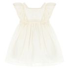 Younger Girls Ivory Chiffon Dress, 1, hi-res
