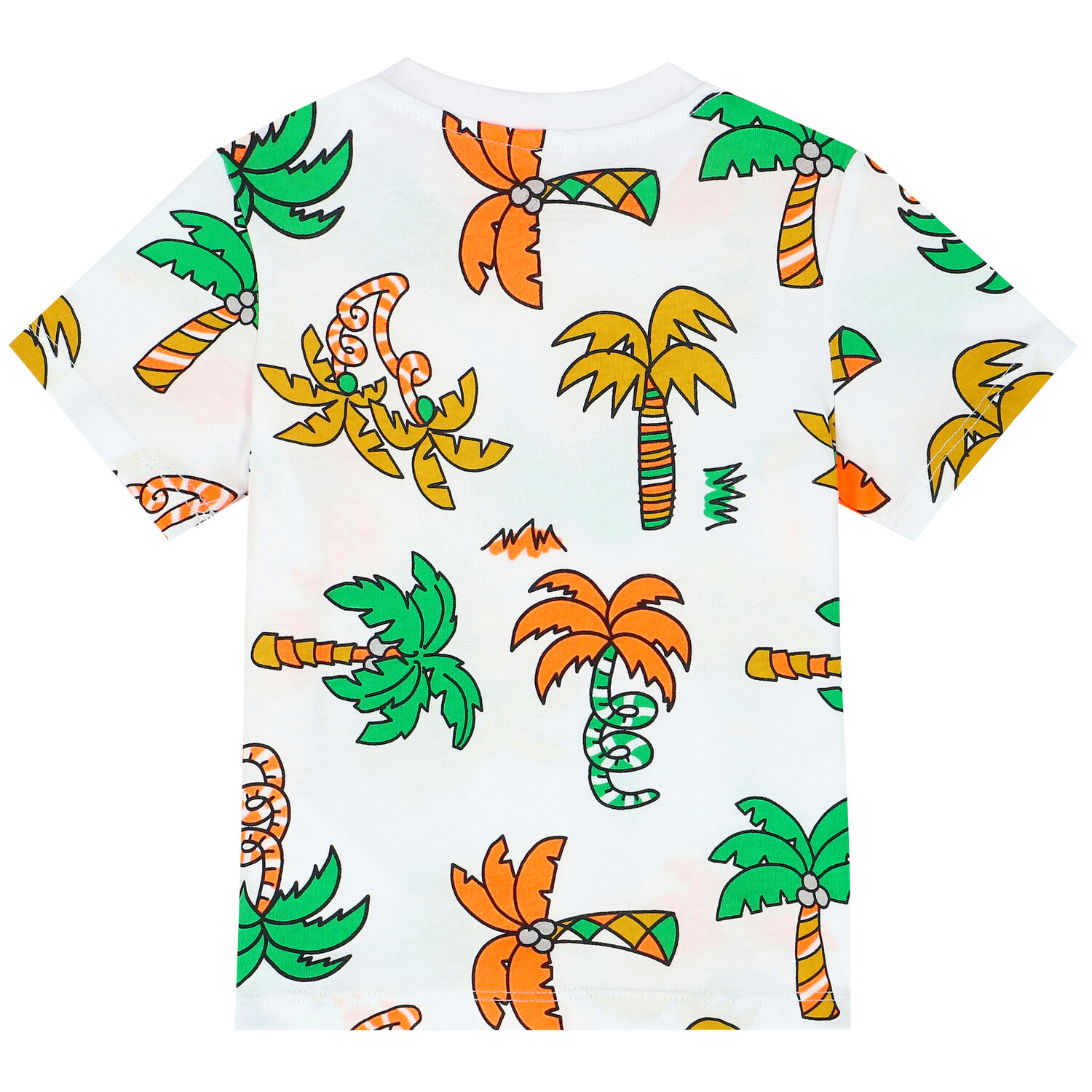 Younger Girls White Palm Tree T-Shirt, 1, hi-res