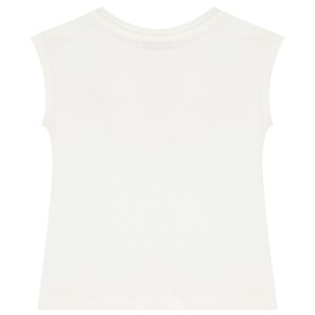 Girls Ivory Floral T-Shirt