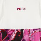 فستان إيريدي بشعار باللون وردي وأبيض للفتيات, 1, hi-res