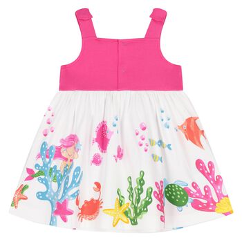 Younger Girls Pink & White Mermaid Dress