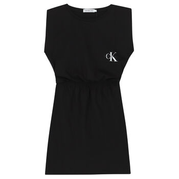 Girls Black Logo Dress