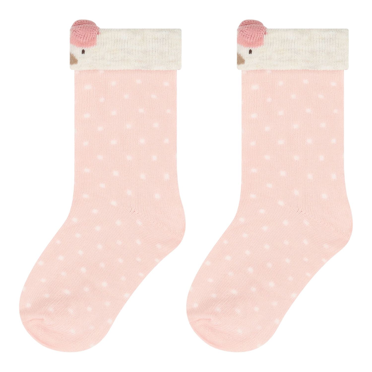 Baby Girls Pink & Ivory Socks ( 4-Pack ), 2, hi-res