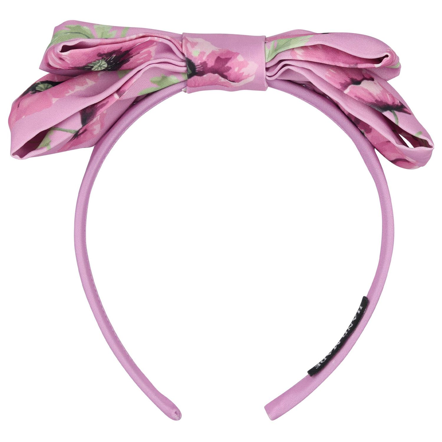 Girls Pink Floral Bow Headband, 1, hi-res image number null