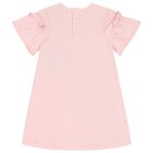 Younger Girls Pink Bag Ruffle Dress, 3, hi-res