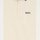 Boys Ivory, White & Navy Blue Polo Shirt, 1, hi-res