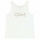 Girls White Sequin Logo Top, 1, hi-res