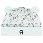 Baby Boys Blue Teddy Bear Logo Hat, 2, hi-res