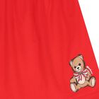 Girls Red Teddy Bear Logo Skirt, 1, hi-res