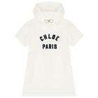 Girls Ivory Logo Dress, 1, hi-res