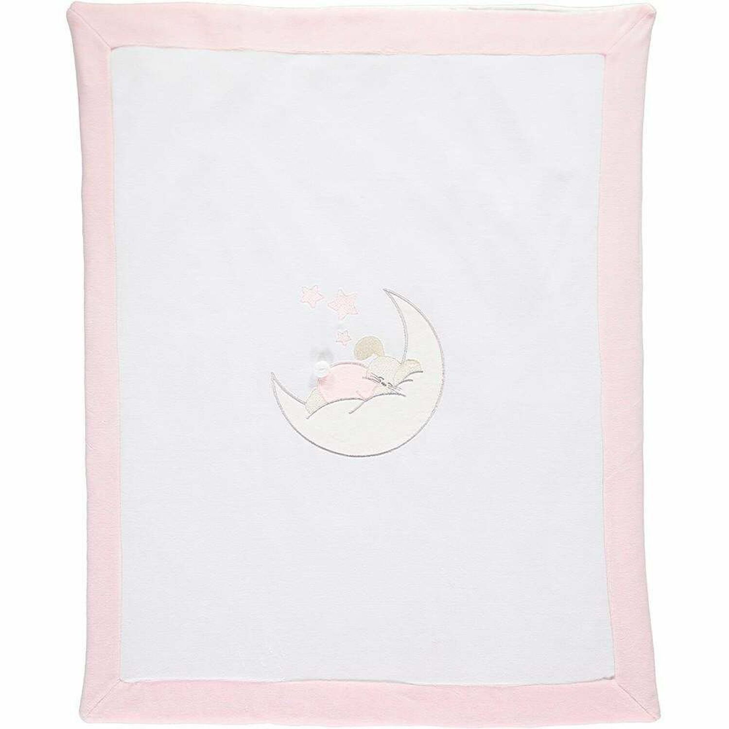 Baby Girls Pink & White Blanket, 1, hi-res