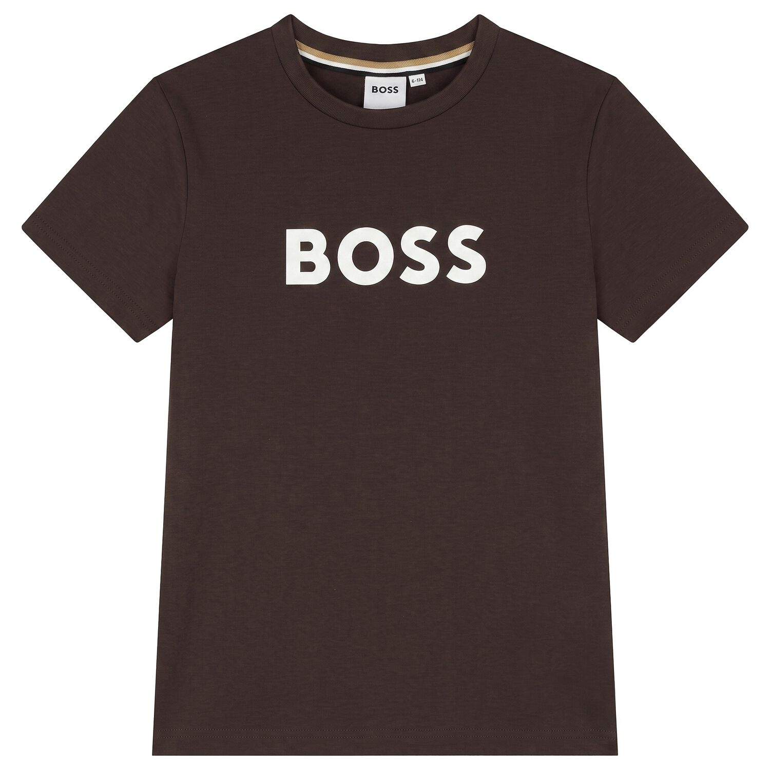 Boys Mini Me Brown Logo T-Shirt, 11, hi-res