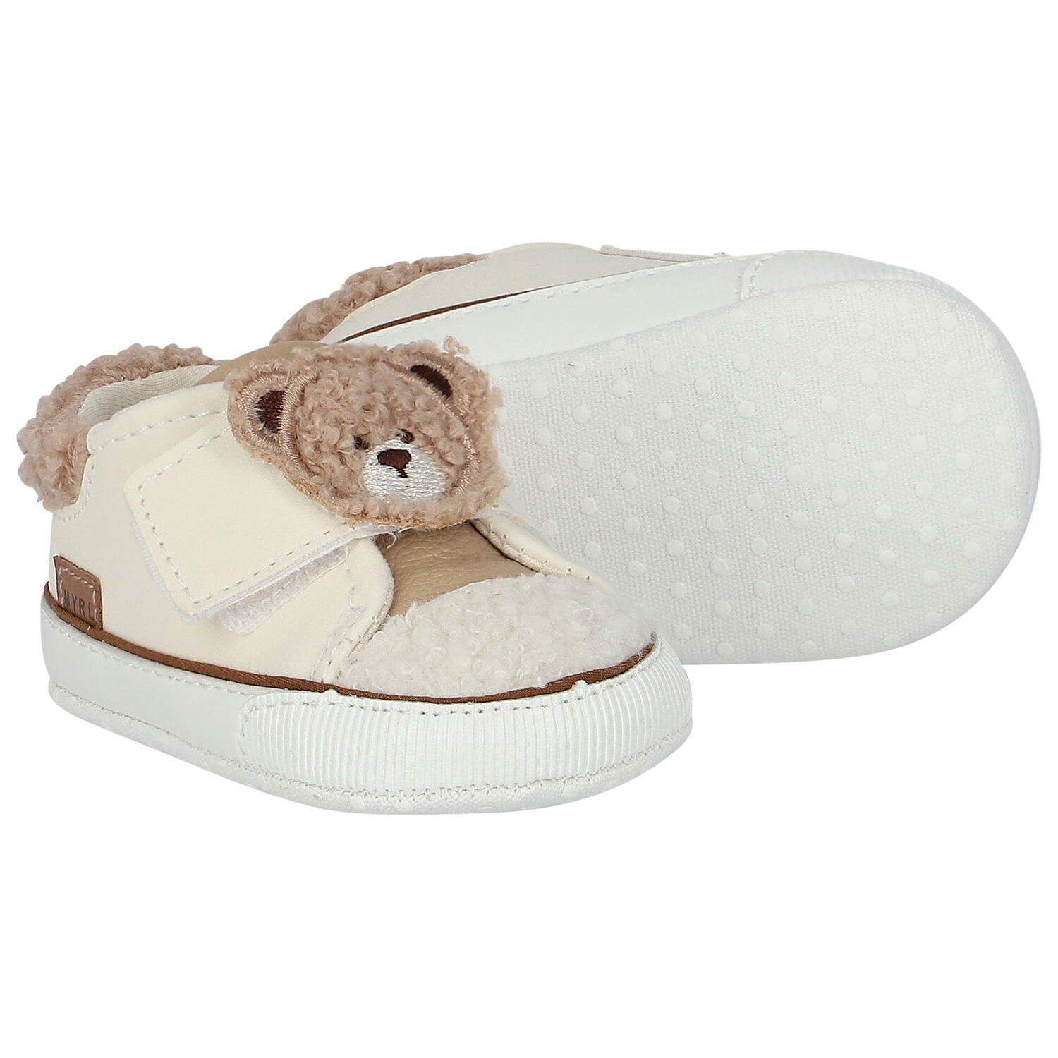 Ivory Teddy Bear Pre Walker Shoes, 1, hi-res image number null