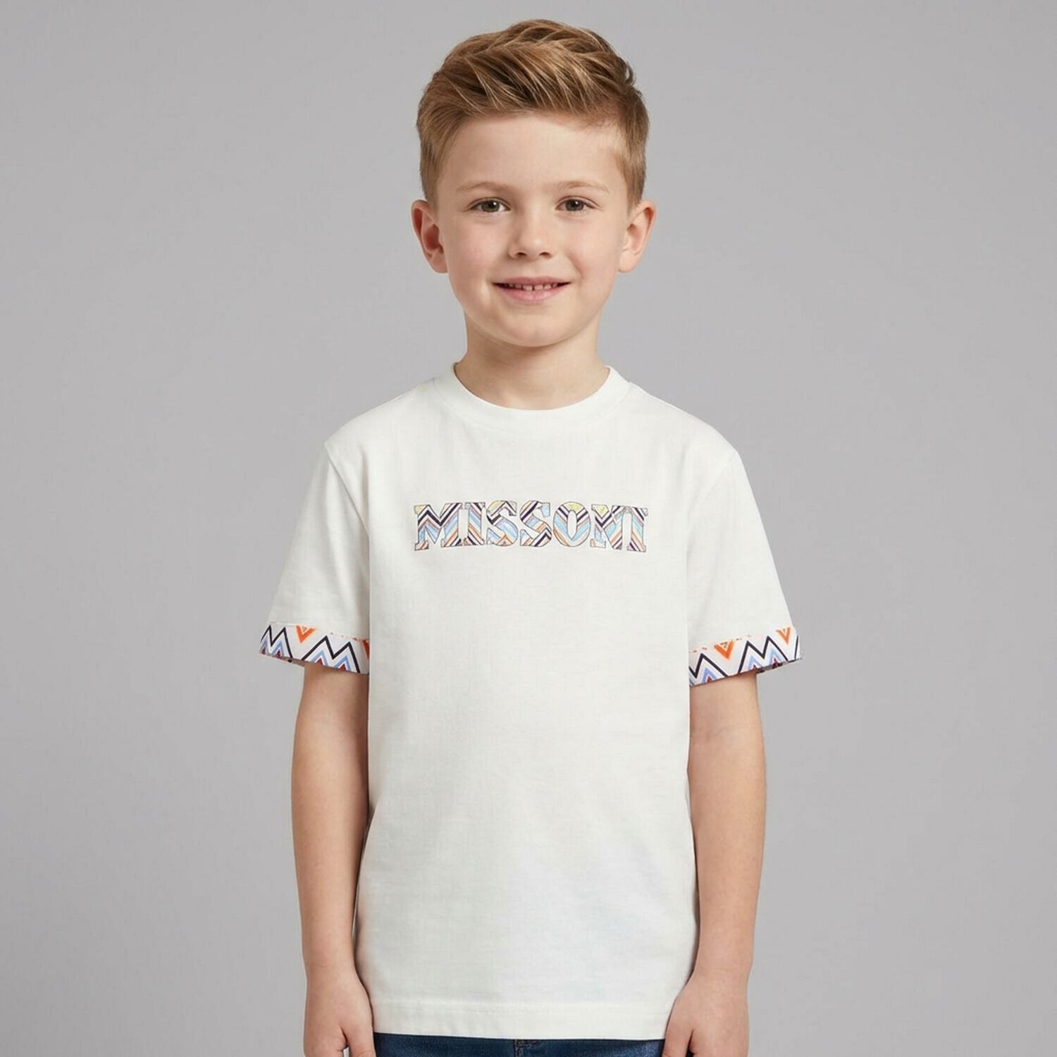 Boys White Logo T-Shirt, 1, hi-res