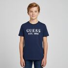 Boys Navy Blue Logo T-Shirt, 1, hi-res