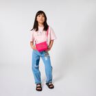 تي شيرت بنات بالشعار مزين بأحجار الراين باللون الوردي, 2, hi-res