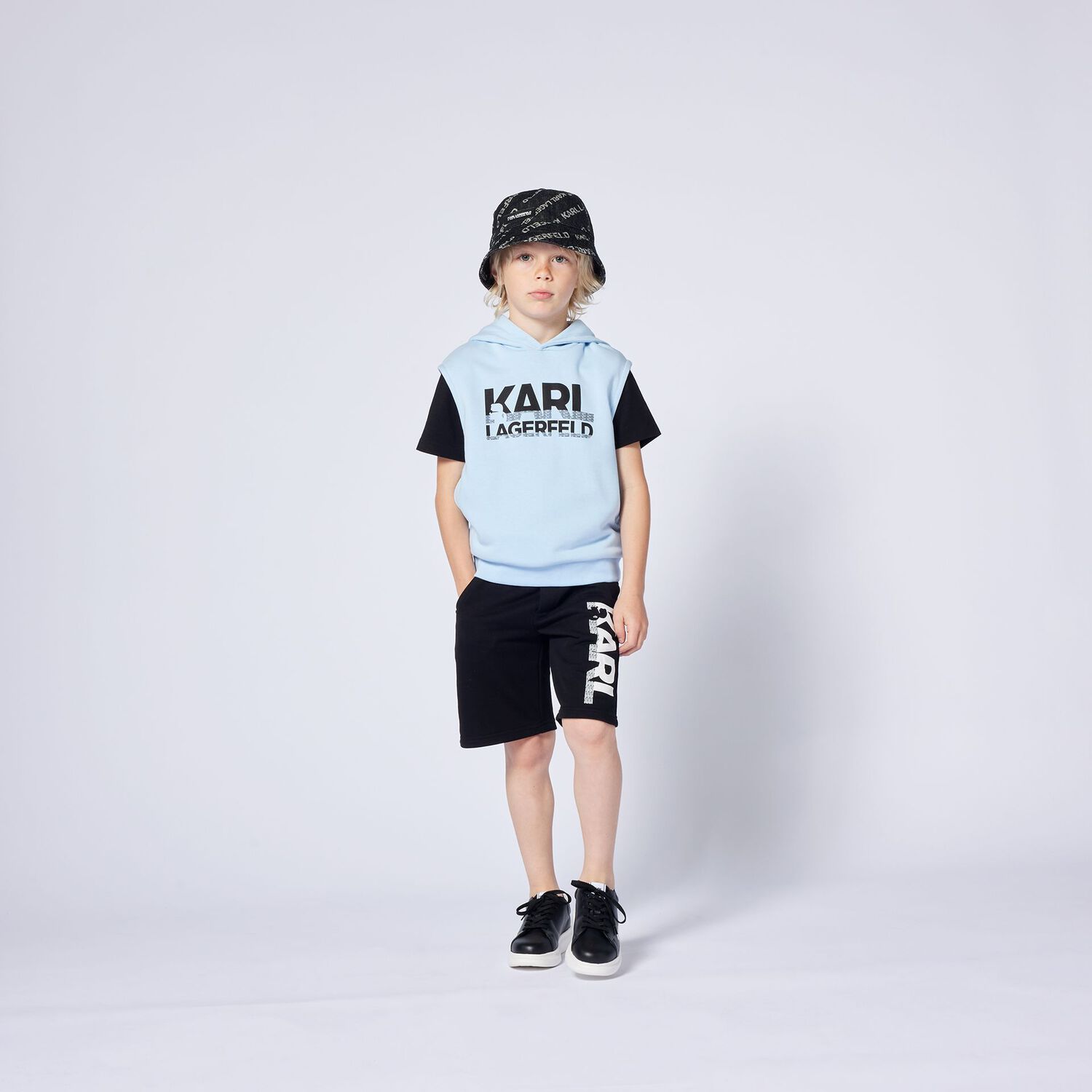 Boys Black Logo Shorts, 1, hi-res image number null