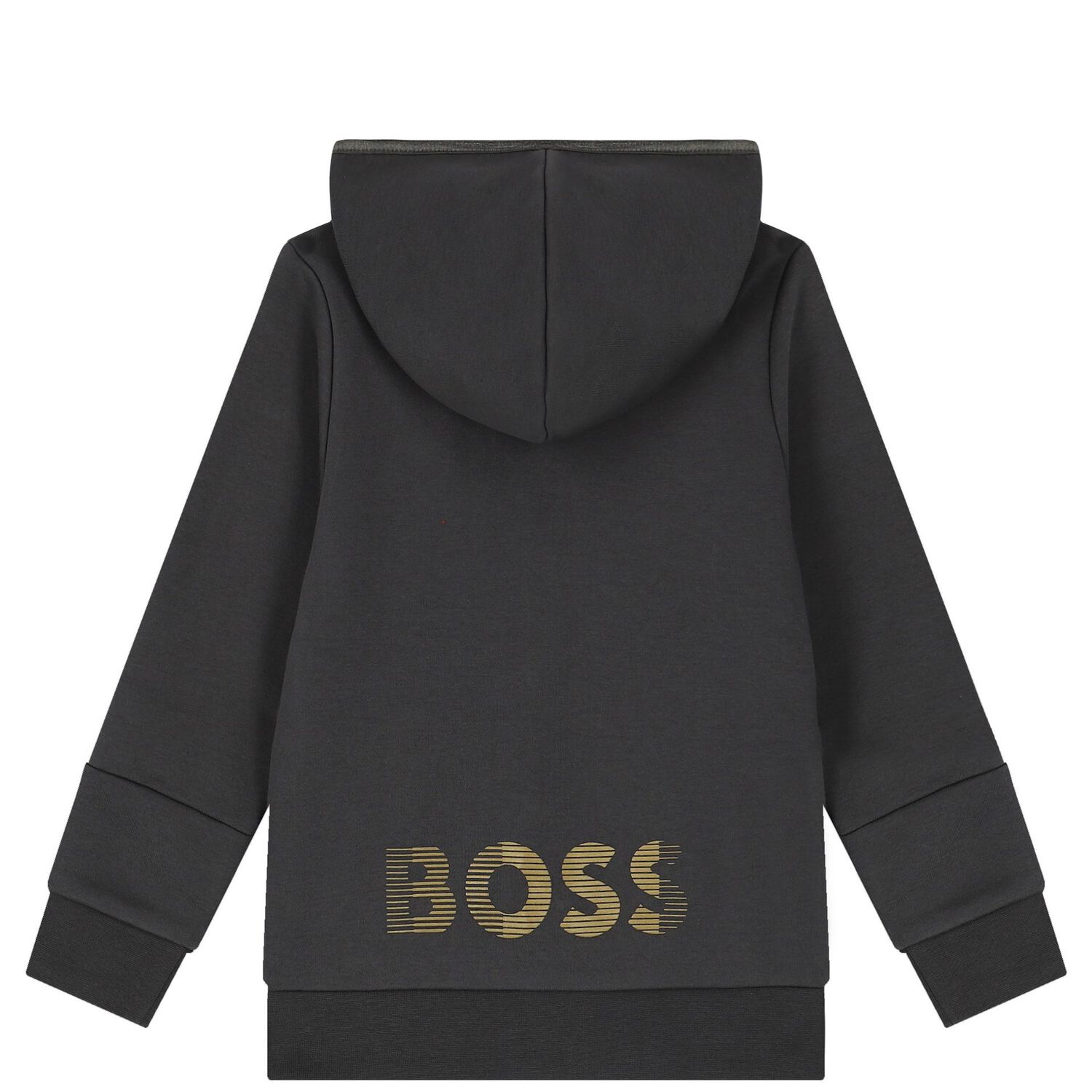 Boys Grey Logo Hooded Zip Up Top, 1, hi-res image number null