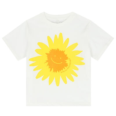 Girls White Flower T-Shirt