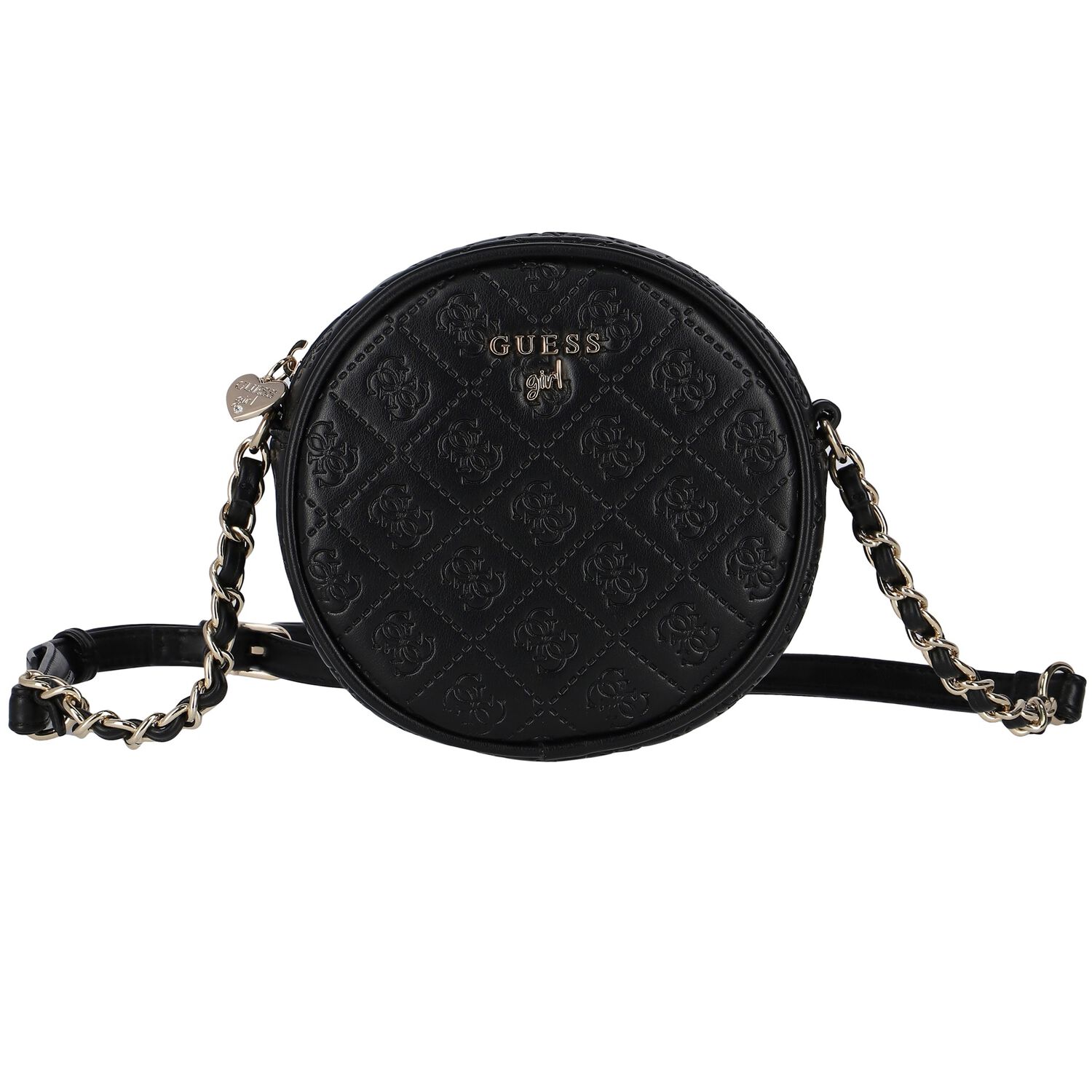 Girls Black Logo Shoulder Bag, 2, hi-res