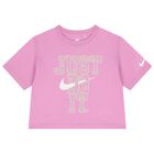 Girls Pink Logo Shorts Set, 1, hi-res