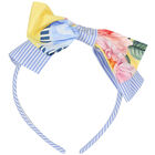 طوق شعر بنات مخطط باللون الأزرق والأبيض, 1, hi-res