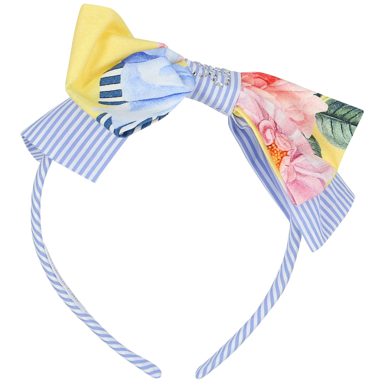 طوق شعر بنات مخطط باللون الأزرق والأبيض, 1, hi-res