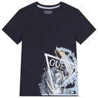 Boys Navy Blue Logo T-Shirt, 2, hi-res