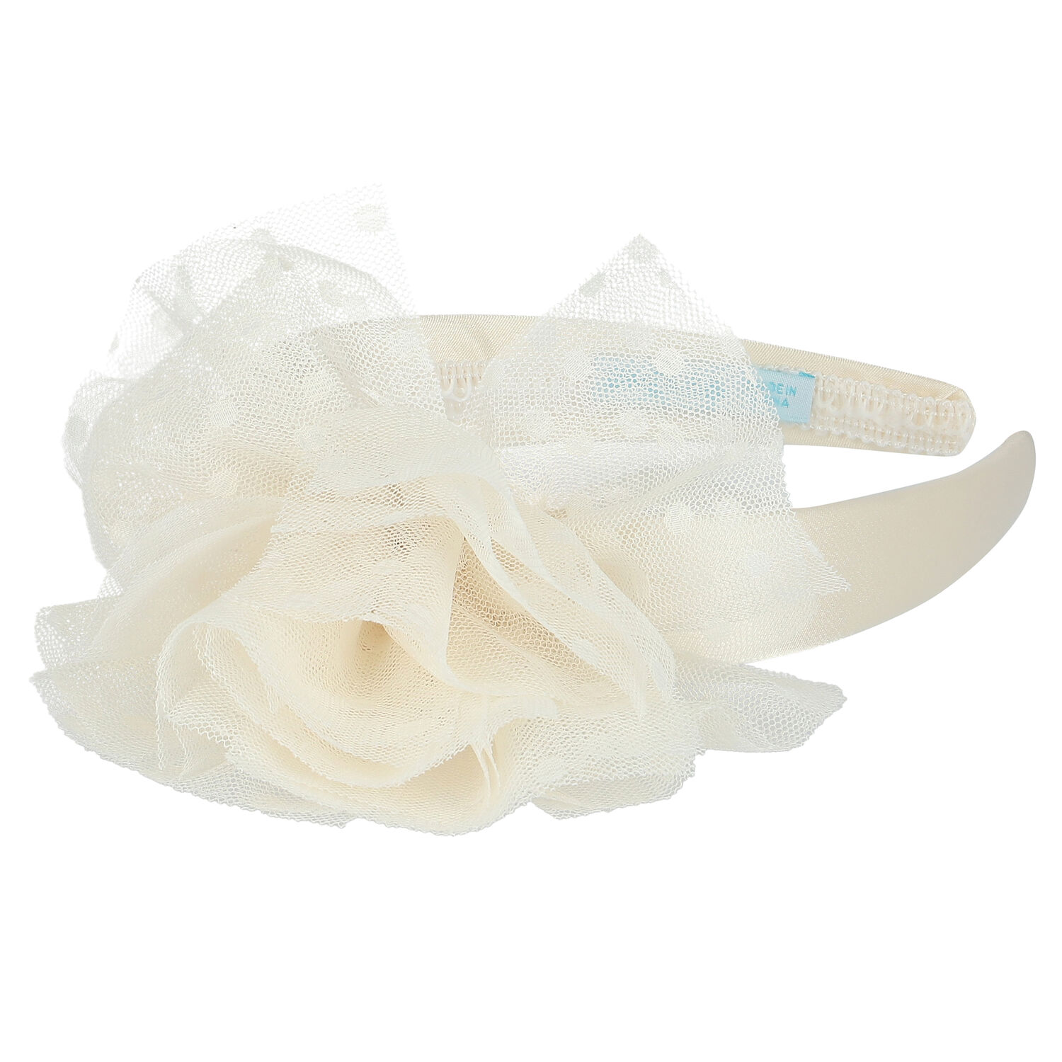 Girls Navy Blue Tulle Flower Headband, 3, hi-res