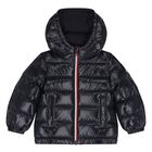 Younger Boys Navy Blue Logo Puffer Jacket, 1, hi-res