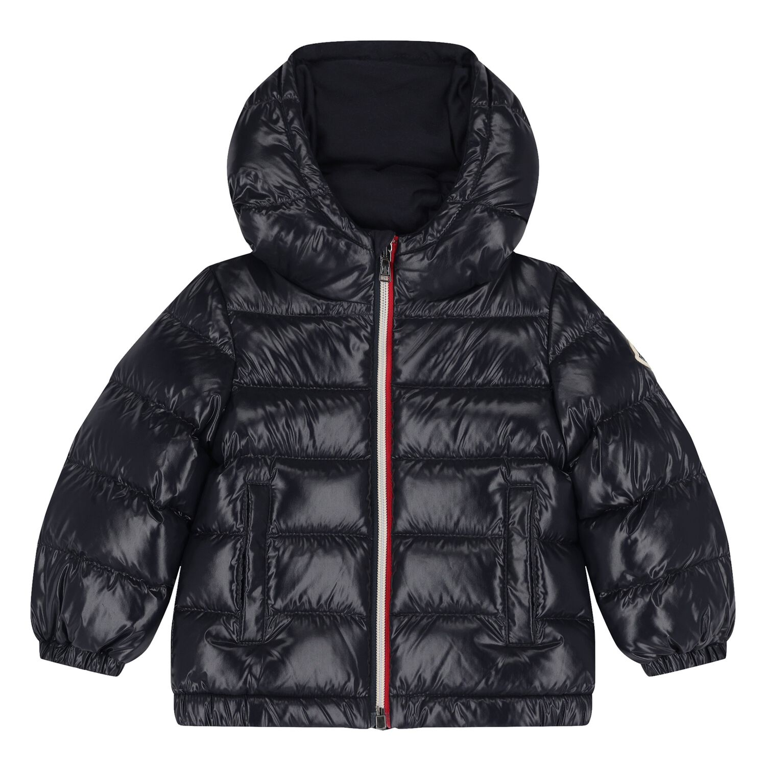 Younger Boys Navy Blue Logo Puffer Jacket, 1, hi-res image number null