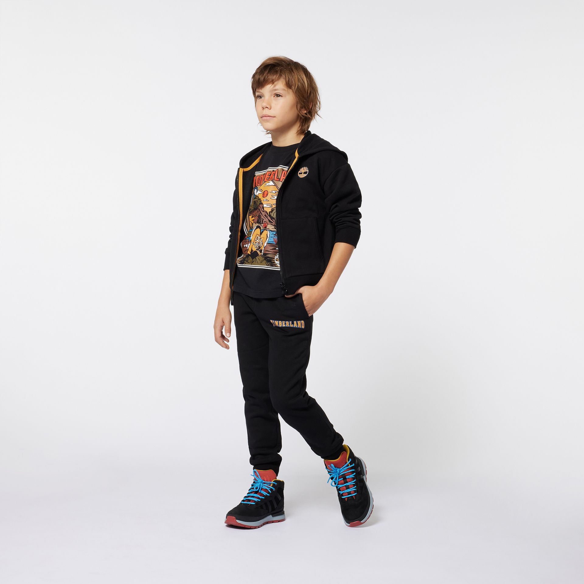 TIMBERLAND Boys Black Logo Joggers Junior Couture UAE