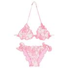 بيكيني بنقشة الغابة باللونين الوردي و الابيض للبنات , 1, hi-res