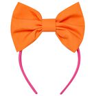 Girls Orange & Pink Bow Headband, 2, hi-res
