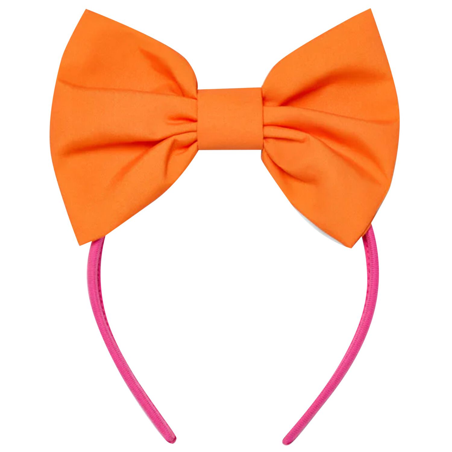 Girls Orange & Pink Bow Headband, 2, hi-res