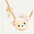 افرول بنات بنمط الدب تيدي باللون العاجي و الوردي, 1, hi-res