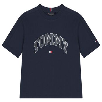 Boys Navy Blue Logo T-Shirt