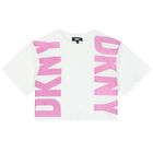 تيشيرت بالشعار باللون الابيض و البنك للبنات , 3, hi-res