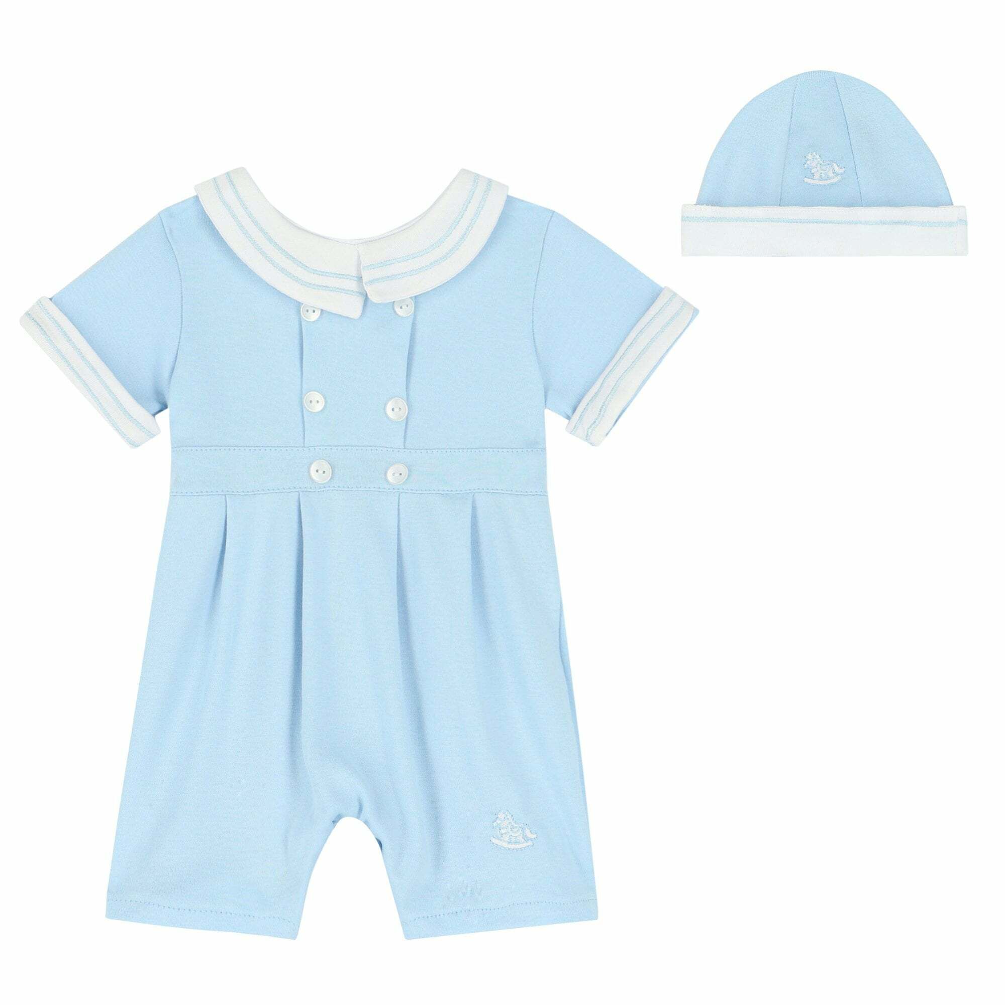 Beau Kid Baby Boys Blue Romper Set Junior Couture UAE
